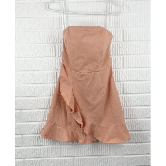 Superdown Dress Rosie Mini Ruffle Pink Strapless Party Holiday Wedding Prom - Picture 2 of 11